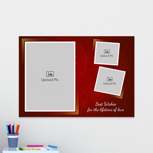 Maroon Background with Golden Frame Design: Landscape Acrylic Photo Frame with Image Printing – PrintShoppy Photo Frames