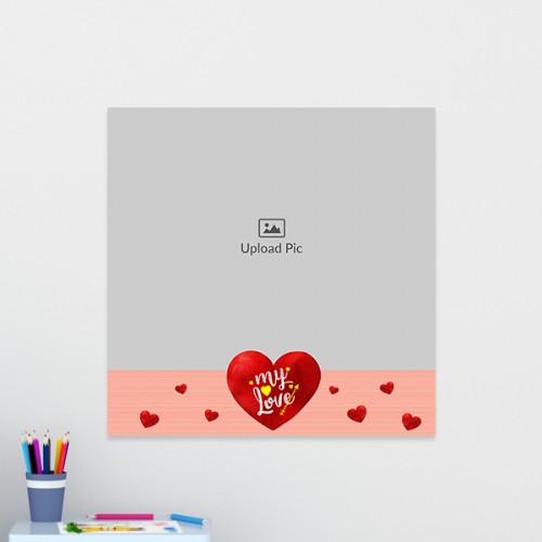 Red Hearts with Love Design: Square Acrylic Photo Frame with Image Printing – PrintShoppy Photo Frames