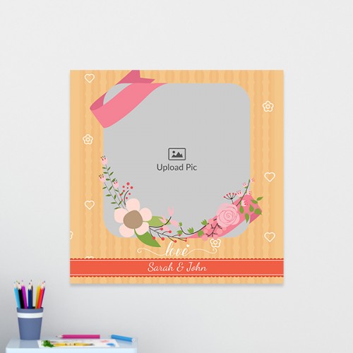 Bouquet with Love Background Design: Square Acrylic Photo Frame with Image Printing – PrintShoppy Photo Frames