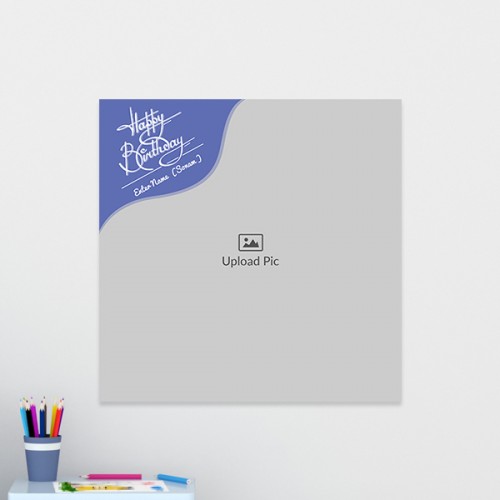 Blue Wave (Happy Birthday) Frame Design: Square Acrylic Photo Frame with Image Printing – PrintShoppy Photo Frames