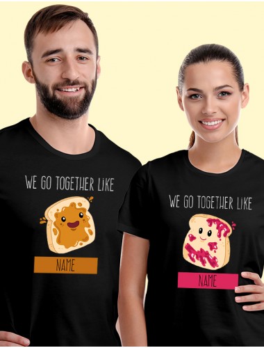 We Go Together Like Couples T Shirt Black Color