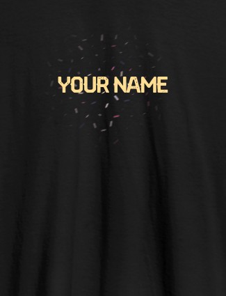 Blast Design with Your Name On Black Color Customized Men Tees