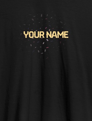 Blast Design with Your Name On Black Color Customized Men Tees