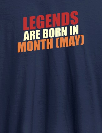 Legends Are Born In November Printed Mens T Shirt Navy Blue Color