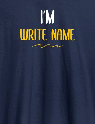 I am with your Text On Navy Blue Color Customized Mens T-Shirt