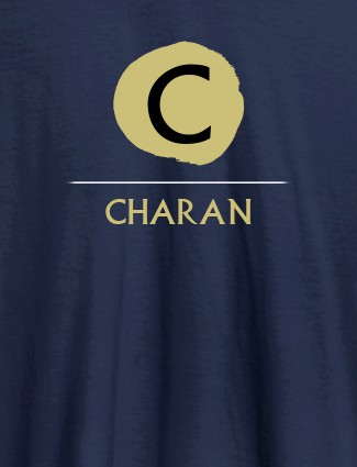 Alphabet with Name Design On Navy Blue Color Customized Tshirt for Men