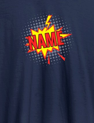 Thunder Theme On Navy Blue Color Men T Shirts with Name, Text, and Photo Thunder Theme On Navy Blue Color Men T Shirts with Name, Text, and Photo