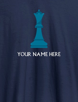 Chess King On Navy Blue Color T-shirts For Men with Name, Text and Photo Chess King On Navy Blue Color T-shirts For Men with Name, Text and Photo