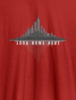 Mirrored Name Personalised Mens T Shirt Red Color