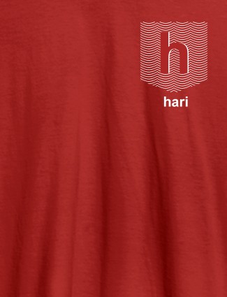 Personalised Mens T Shirt With Name Right Corner Red Color
