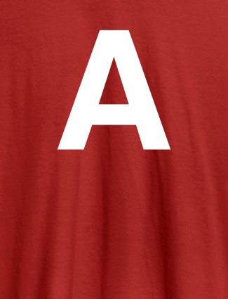Single Letter On Red Color Customized Men Tees
