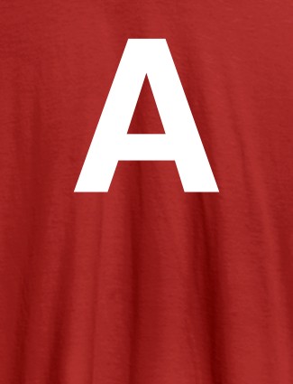 Single Letter On Red Color Customized Men Tees