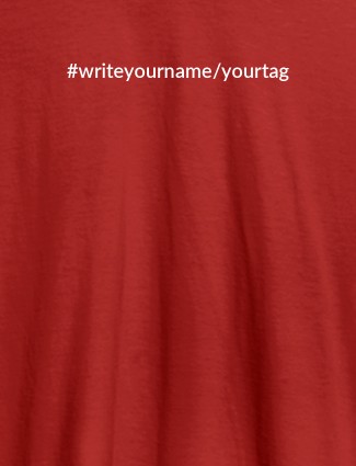 Hashtag Design On Red Color Personalized T-Shirt