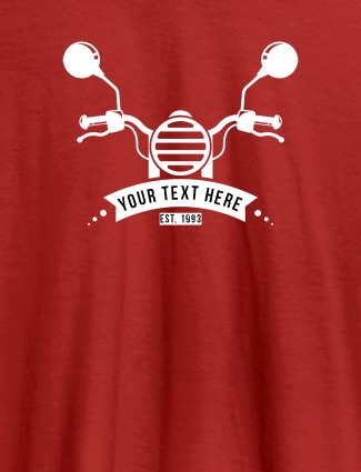 Your text with Bike Theme On Red Color Personalized Tshirt Your text with Bike Theme On Red Color Personalized Tshirt