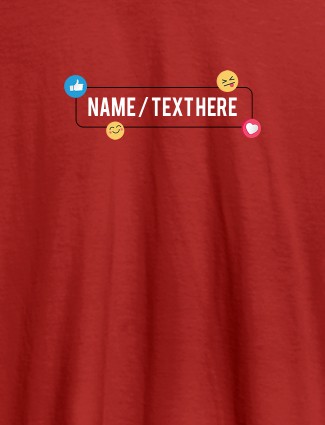 Your Name with Emojis On Red Color Personalized Tshirt Your Name with Emojis On Red Color Personalized Tshirt