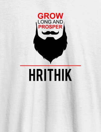 Grow Long And Prosper Beard Moustache Printed Mens T Shirt White Color Grow Long And Prosper Beard Moustache Printed Mens T Shirt White Color