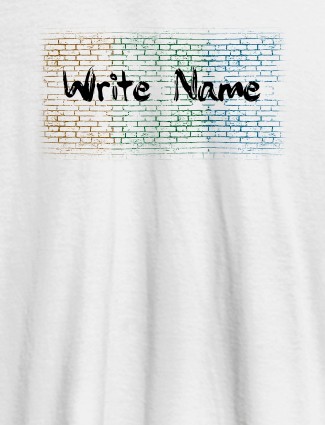 Graffiti Brick Wall T Shirt With Name Mens Wear White Color Graffiti Brick Wall T Shirt With Name Mens Wear White Color