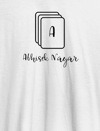 Playing Cards with Initial and Name On White Color Personalized Tees Playing Cards with Initial and Name On White Color Personalized Tees