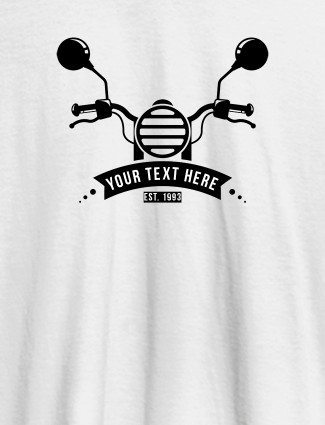 Your text with Bike Theme On White Color Personalized Tshirt