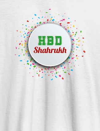 Birthday Theme with Your Name On White Color Men T Shirts with Name, Text, and Photo