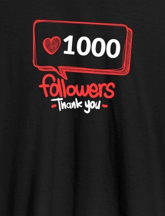 Followers Thank Personalised Printed Womens T Shirt Black Color
