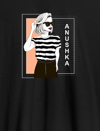 Personalised Womens T Shirt Latest Fashion Trends With Name Black Color