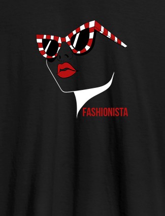 Fashionista Womens T Shirt Trendy Unique Design Black Color