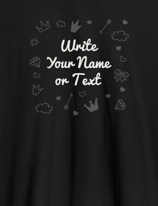 Multi Design with Your Name On Black Color Customized Womens T-Shirt Multi Design with Your Name On Black Color Customized Womens T-Shirt