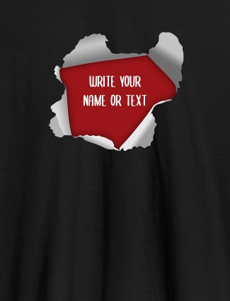 Explode Design with Your Name On Black Color T-shirts For Women with Name, Text and Photo Explode Design with Your Name On Black Color T-shirts For Women with Name, Text and Photo