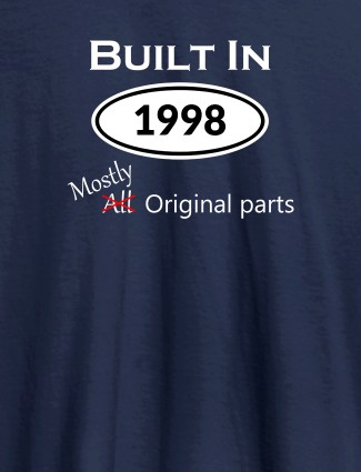 Built In Year Mostly Original Personalised Womens T Shirt Navy Blue Color Built In Year Mostly Original Personalised Womens T Shirt Navy Blue Color