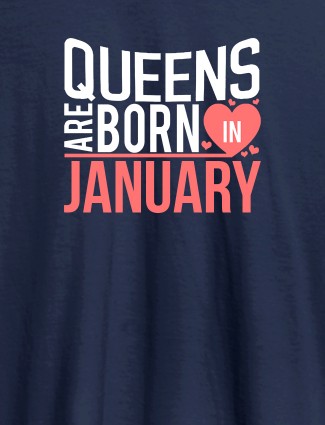 Queens Are Born In Personalised Womens T Shirt Navy Blue Color Queens Are Born In Personalised Womens T Shirt Navy Blue Color