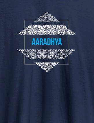 Personalised Womens Tee Shirt Traditional Design Navy Blue Color