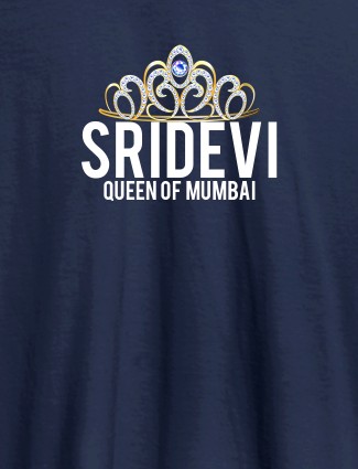 Queen of City Name and Text On Navy Blue Color Women T Shirts with Name, Text, and Photo Queen of City Name and Text On Navy Blue Color Women T Shirts with Name, Text, and Photo