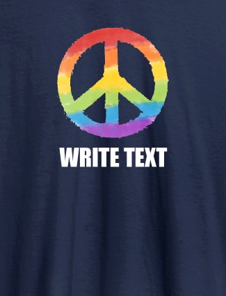 Peace with Your Name On Navy Blue Color Customized Womens T-Shirt Peace with Your Name On Navy Blue Color Customized Womens T-Shirt