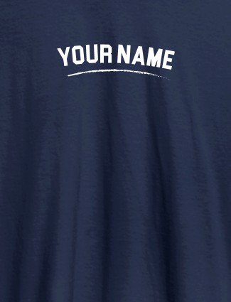 Signature Theme with Your Name On Navy Blue Color Customized Women Tees