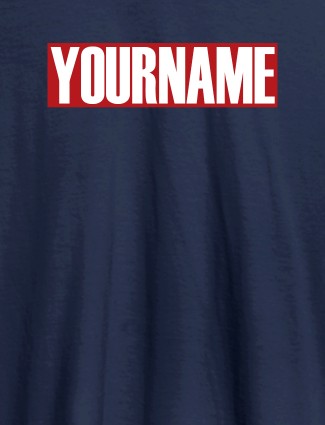 YourName On Navy Blue Color Personalized Women Tees