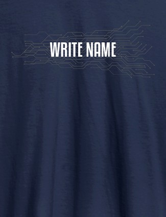Circuit Theme with Name On Navy Blue Color Customized Women Tees