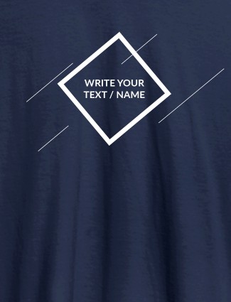 Diamond Shape with Your Name On Navy Blue Color Customized Tshirt for Women Diamond Shape with Your Name On Navy Blue Color Customized Tshirt for Women