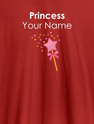 Princess Your Name Personalised Girl T Shirt Red Color Princess Your Name Personalised Girl T Shirt Red Color