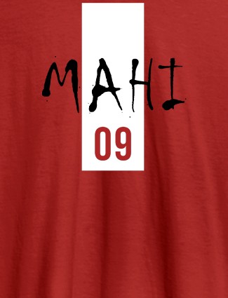 Personalised Women T Shirt With Name Number 09 Printed Red Color