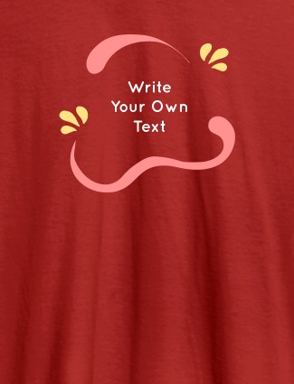 Uneven Wave Design with Your Name On Red Color Personalized Women Tees Uneven Wave Design with Your Name On Red Color Personalized Women Tees