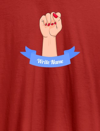 Raising Hand with Your Name On Red Color Personalized Women Tshirt Raising Hand with Your Name On Red Color Personalized Women Tshirt