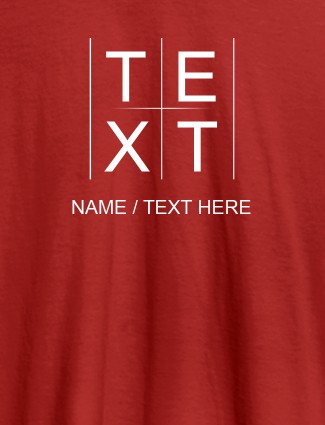 Write Your Name and Text On Red Color T-shirts For Women with Name, Text and Photo