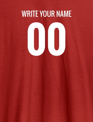Name and Number On Red Color Women T Shirts with Name, Text, and Photo