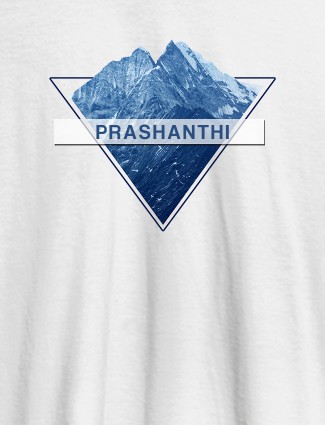 Himalaya Mountain Personalised Womens Printed T Shirt White Color