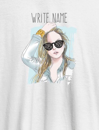 Latest Fashion Sunglasses Personalised Womens T Shirt White Color Latest Fashion Sunglasses Personalised Womens T Shirt White Color
