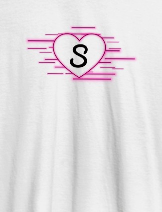 Love with Initial On White Color Customized Women Tees Love with Initial On White Color Customized Women Tees