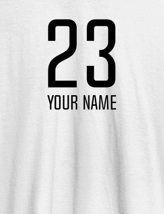 Number and Name On White Color Personalized T-Shirt for Women