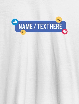 Your Name with Emojis On White Color Customized Womens T-Shirt