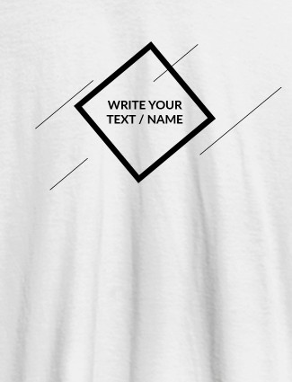 Diamond Shape with Your Name On White Color Customized Tshirt for Women Diamond Shape with Your Name On White Color Customized Tshirt for Women